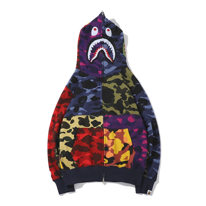 bape multi color hoodie