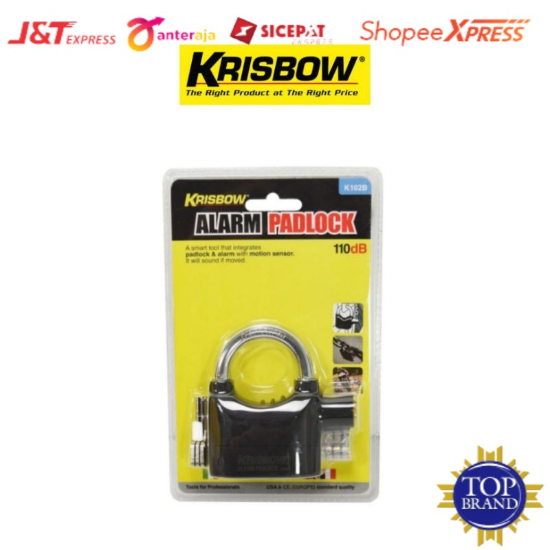 Gembok alarm krisbow / Padlock alu krisbow alarm / Kunci gembok dengan alarm