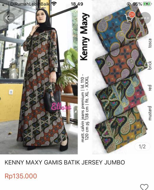 Kenny Maxy Gamis Batik Jersey Jumbo