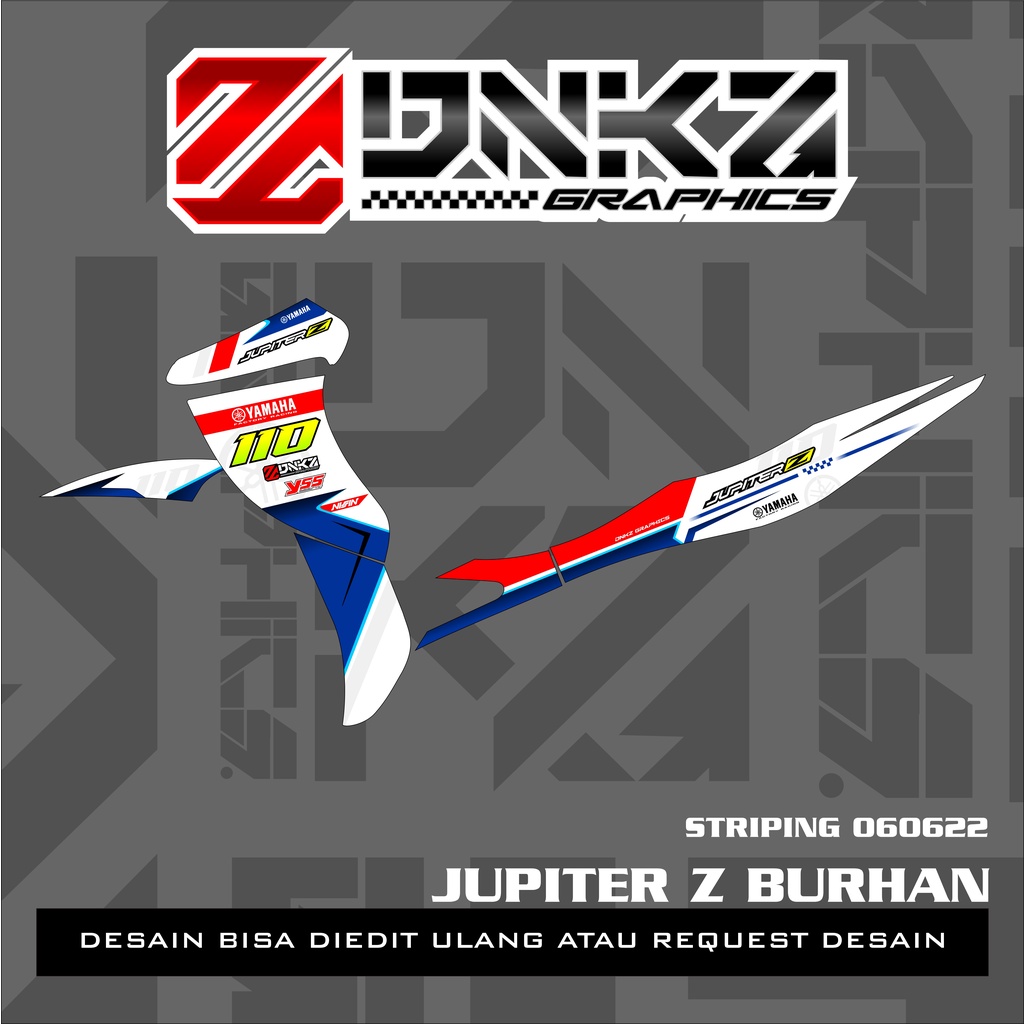 Jual Stiker Jupiter Z Burhan Decal Striping Jupiter Z Burhan Premium
