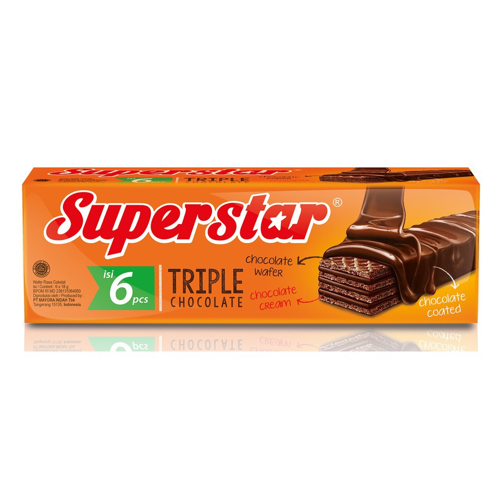 

WAFER SUPERSTAR TRIPLE CHOCOLATE 6 x 18 GRAM