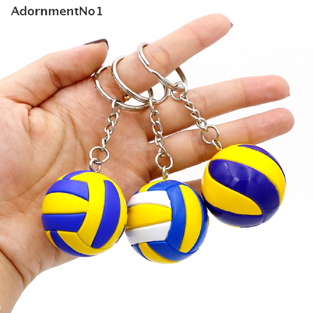 (AdornmentNo1) Gantungan Kunci Bentuk Bola Voli Mini Bahan PVC