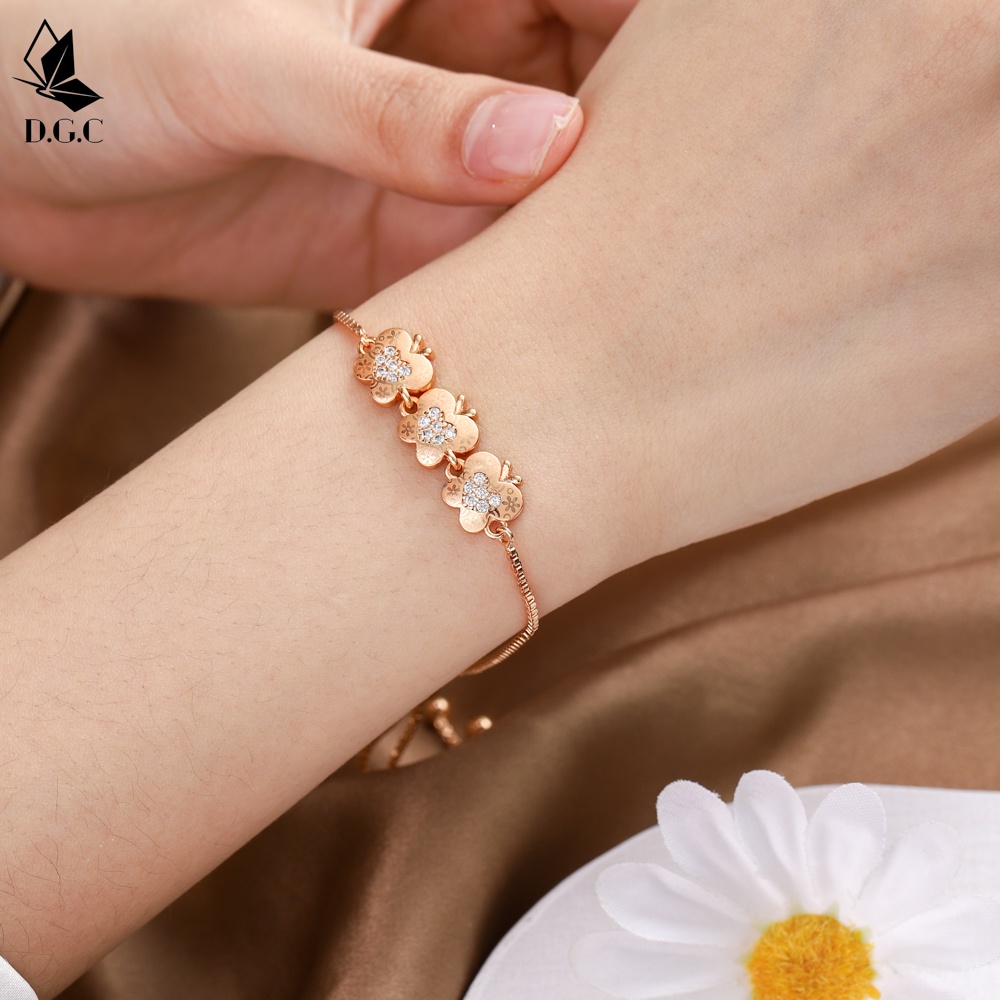 ♥️MOYA0158⭐COD✅Gelang Titanium Wanita Fashion Imut-imut Kupu Aksesoris Gelang Cewek Serut Perhiasan Emas D375