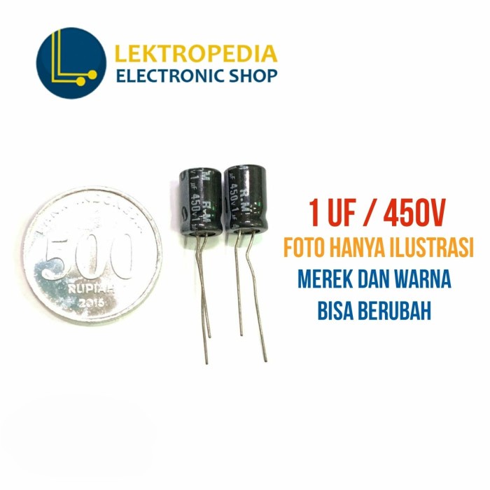Elco 1uf 450v Kapasitor 1 uf mikro 450 v volt 450volt Elko Capasitor