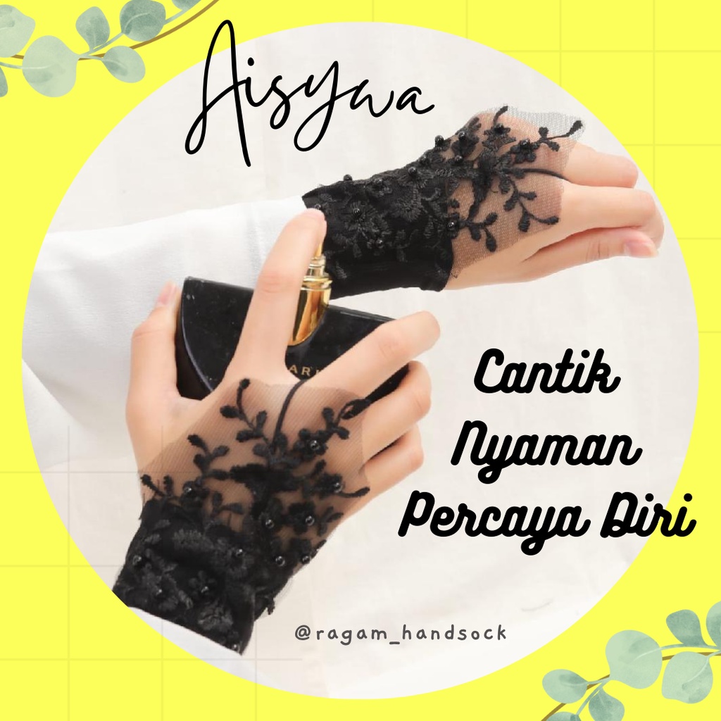 Manset Tangan Wanita Muslimah Handsock Akad Walimahan Aisywa - Handsock Rajut | Handsock Renda | Han