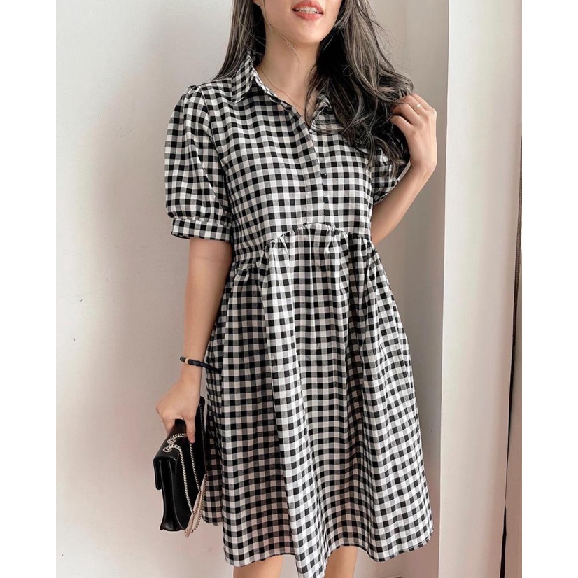 Toply shop COD Dres wanita irene / Dres square korea