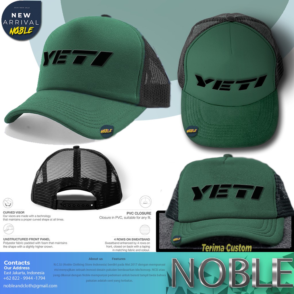 TOPI JARING TRUCKER HAT DISTRO YETI SEPEDA LIPAT SEPEDA GUNUNG MTB SEPEDA BIKE CUSTOM - NOBLE