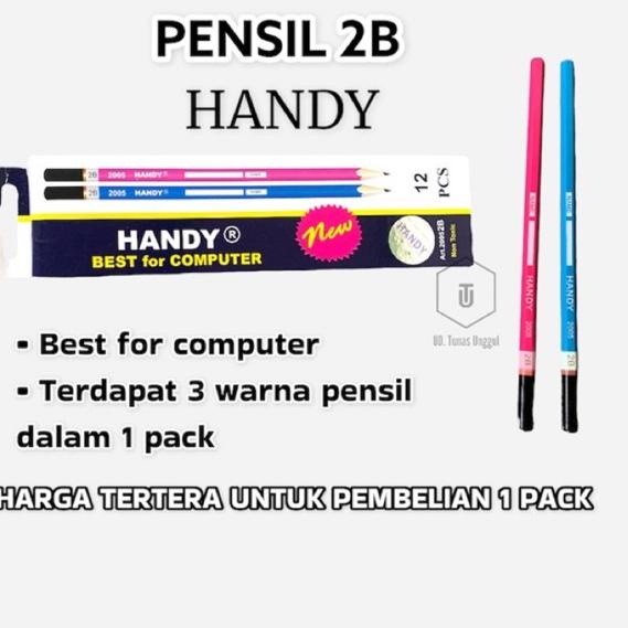

㊍ [12pcs] PENCIL 2B best computer HANDY- PENCIL MURAH - PENSIL HANDY 2B ㅚ