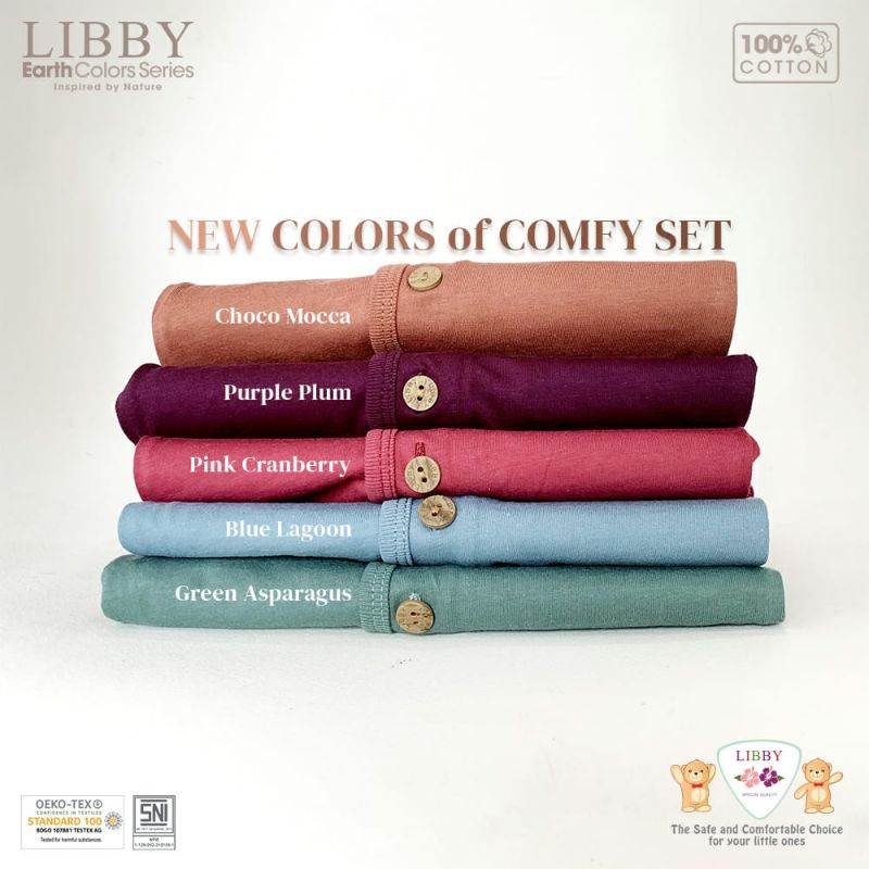 Libby Setelan Pendek Bayi Earth Colour Series Comfy Set 0-6 bulan