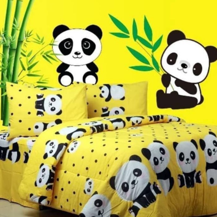 Bedcover Set Katun Jaxine Karakter Anak Motif Baby Panda