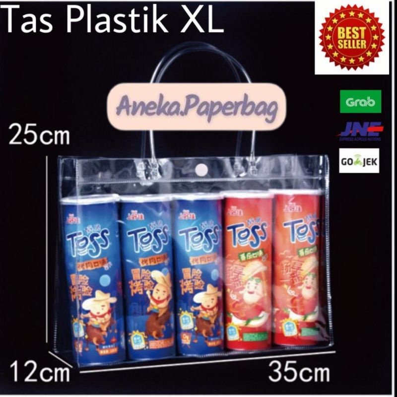 

MINIMAL ORDER 10 ! PCS Tas Mika Tas Transparan Tas Plastik Tas Souvenir XL 25x12x35