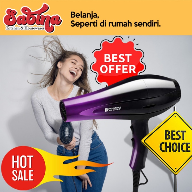 Hair Dryer Air Nozzles Quick Dry Pengering Rambut 2000W