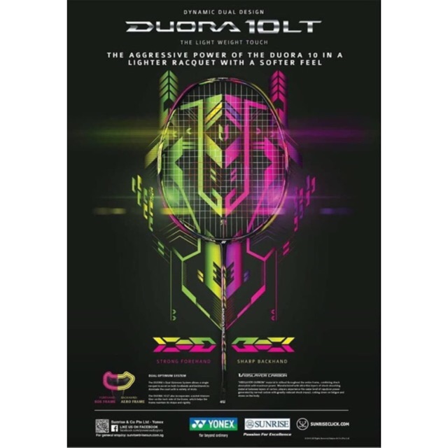 ORIGINAL Yonex Duora 10LT 10 LT Raket Bulutangkis