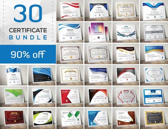 50 Certificate Bundle - Photoshop &amp; Illustrator