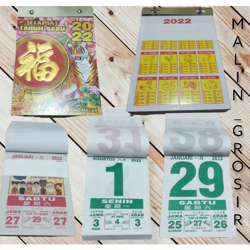 

kalender sobek harian cina ukuran 12.5cmx18cm