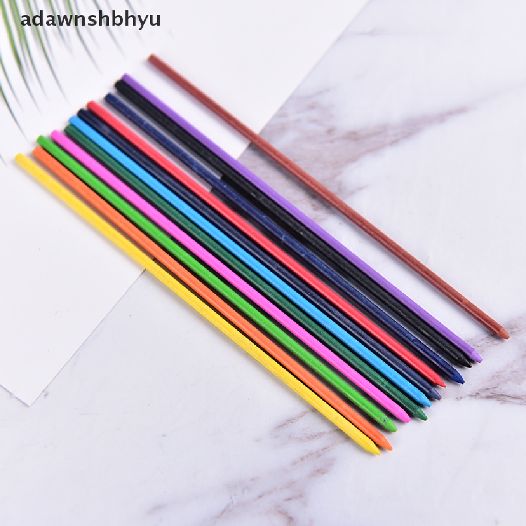 [adawnshbhyu] 1box 2.0mm Pensil Mekanik Berwarna Refill Timah Dihapus Stationary Siswa.