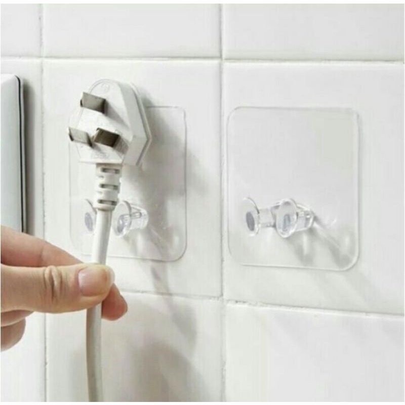 Gantungan Kabel Dinding Transparent Wall Hanger Gantungan Charger HP