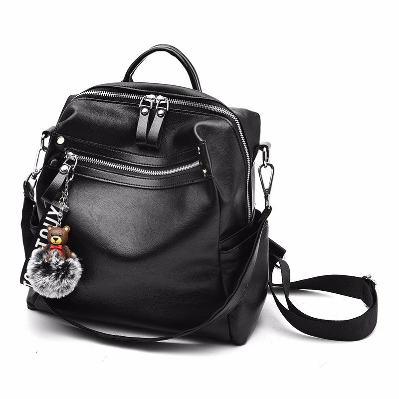 Tas Ransel Wanita Korea Fashion Style Free Gantungan Tas Punggung Cewek Backpack Women Kulit Sintetis Tas Ransel Wanit Korea Style Kekinian Tas Wanita Kulit Korea Murah Azgalery T264