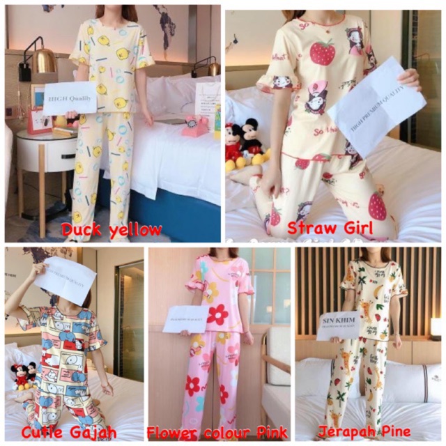 JC- Stelan Rumbai Import CP / CP Neci Rumbai Import murah / Stelan Baju tidur Cp Import terbaru