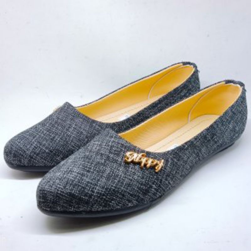 Monaka flatshoes wanita sepatu flat shoes wanita bahan kanvas KV01