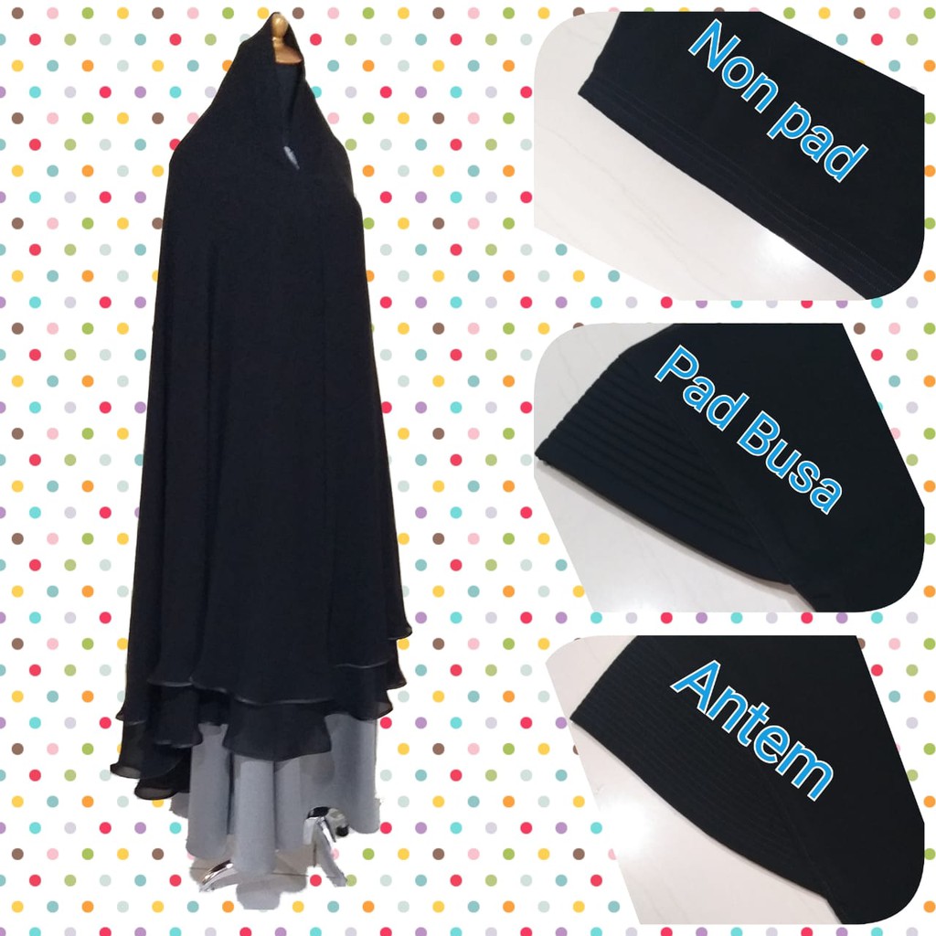 Jilbab Jumbo XXL syari Sifon Arab/ Chiffon silky 2 layer by Hijab Muslimah