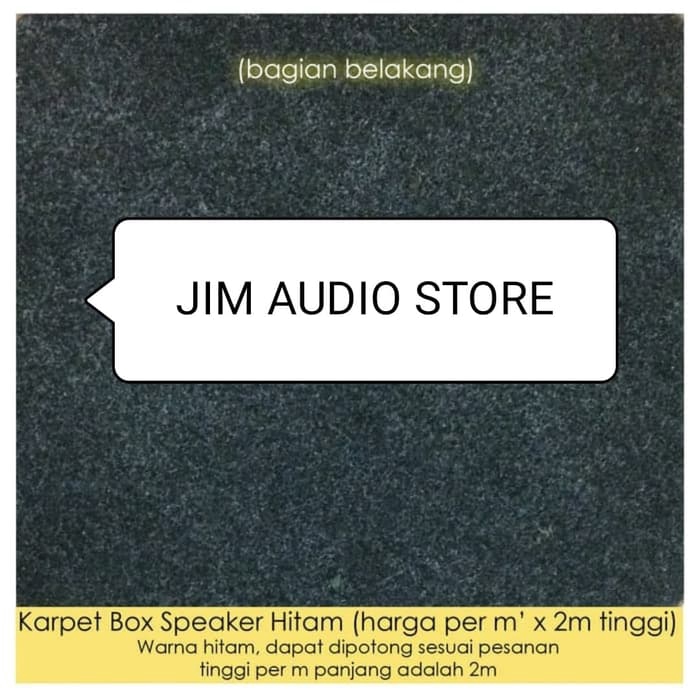 Karpet Box Speaker Hitam per setengah meter