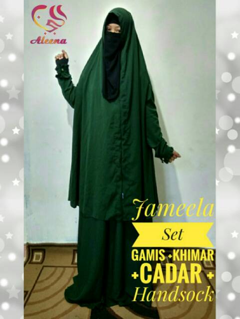 Jameela Set. Gamis+cadar+khimar+handsock