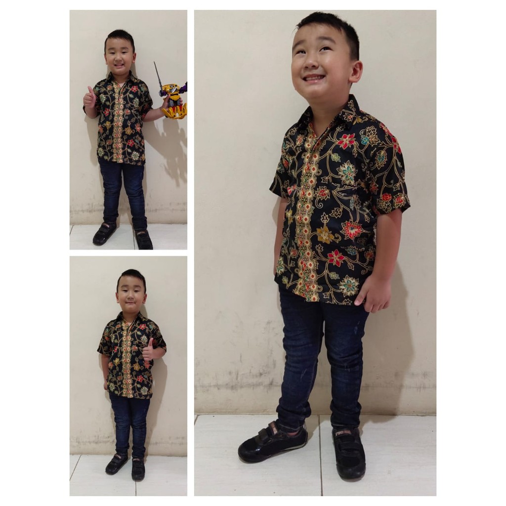 SB Collection Atasan Kemeja Ryo Lengan Pendek Batik Anak Laki-laki