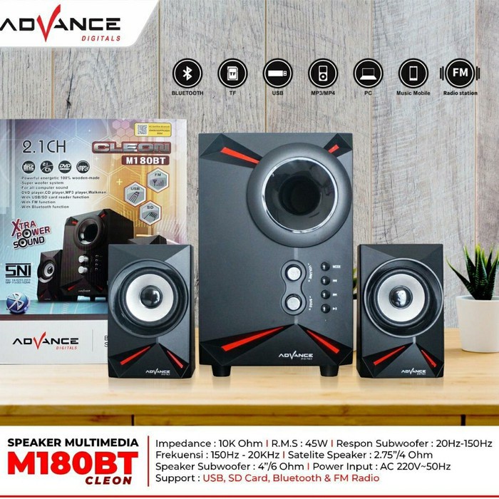 [Ready] Speaker Advance Aktif Portable M180BT cleon Bluetooth Subwoofer BASS/ m180bt cleon / m180bt 