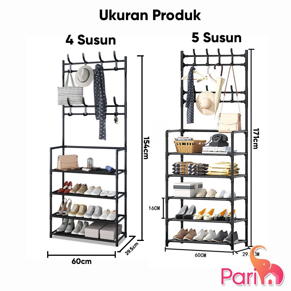 PARIM 219 Rak Gantungan Rak Sepatu Susun Stand Hanger Gantungan Tas 4 &amp; 5 Susun