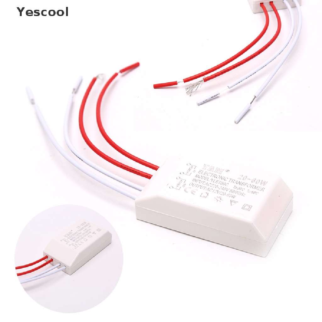 Yescool Driver Power Supply Elektronik AC 220V Ke 12V 20-60W