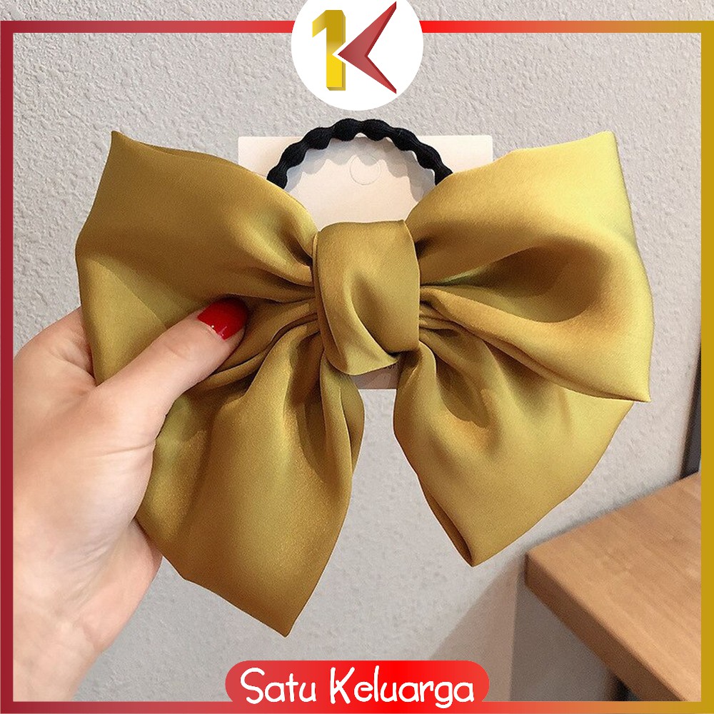 SK-C160 Ikat Rambut Pita Besar Kuncir Rambut Hairband Aksesoris Wanita Kunciran Rambut Korea Style-PITA KUNING