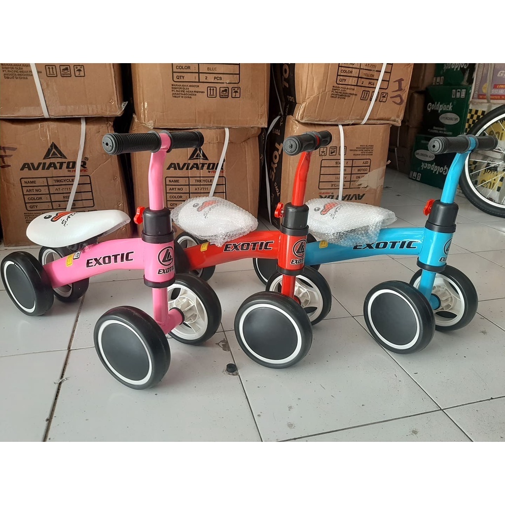 Sepeda Anak Balance Bike Tricycle Exotic ET-2008. Mainan Sepeda Keseimbangan Balancing Ride On Toys 