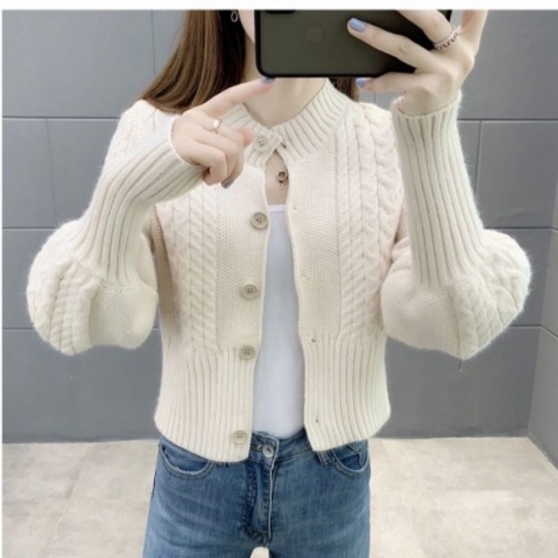 MDLV ~ 19150 KAORI CHUNKY KNIT CARDIGAN KOREA CARDIGAN RAJUT TEBAL KARDIGAN PREMIUM FASHION IMPORT