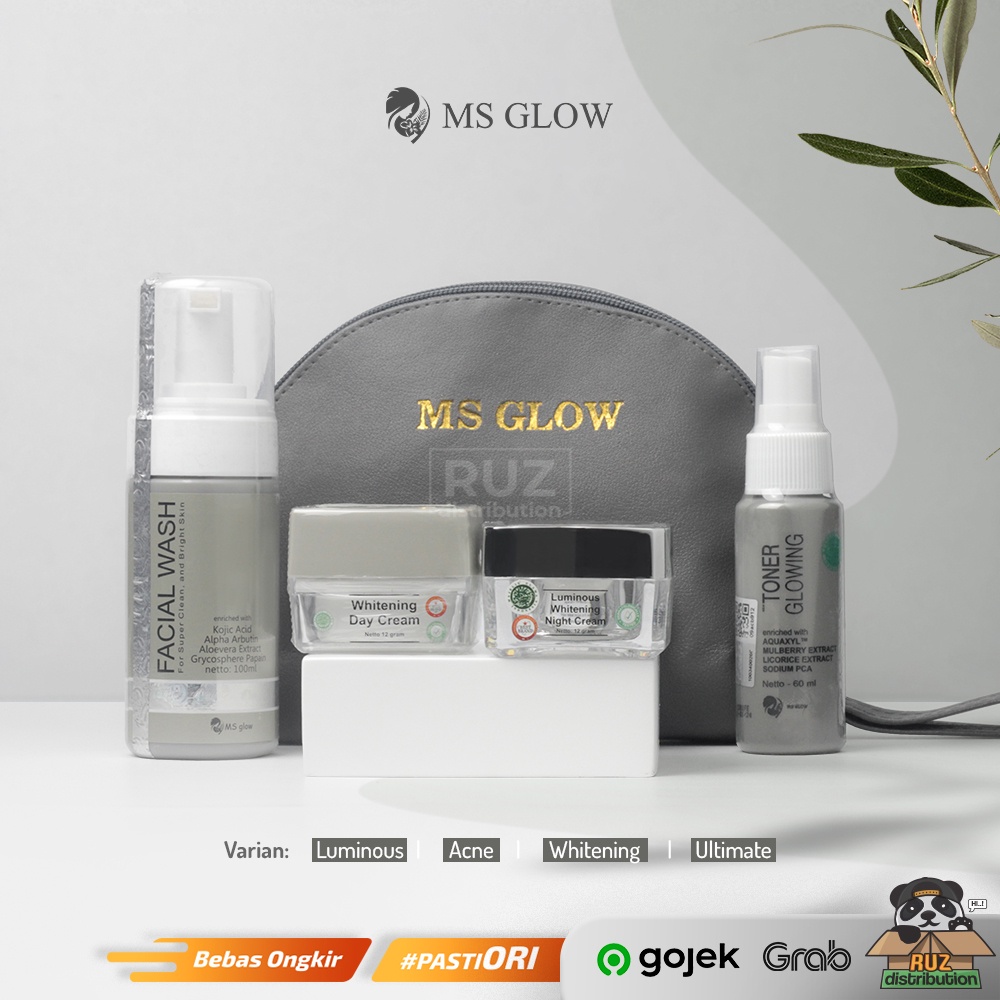 MS GLOW Paket Skincare Wajah MS Glow Acne/Luminous/Ultimate/Whitening