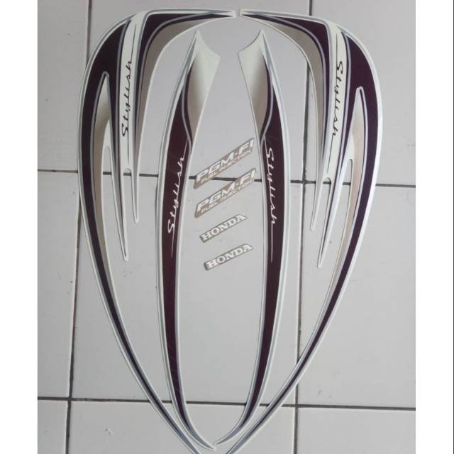 Stiker striping Honda Scoopy stylish 2014 putih