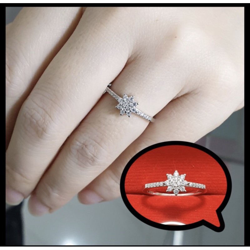 Cincin perak 925 cincin wanita perak 925 lapis emas putih S403