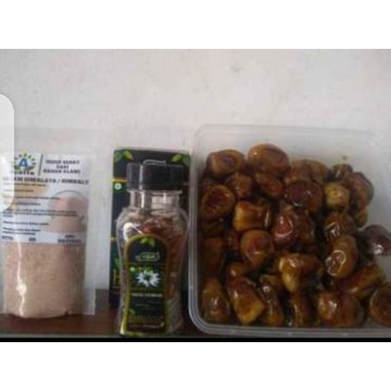 

(PAKET HEMAT JSR) kurma + habatussauda + himalaya salt