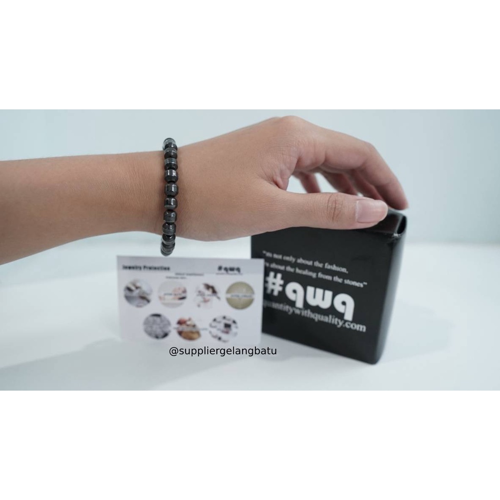 gelang brustin hematite badar besi 8mm bulat cincin BIOMAGNET healing