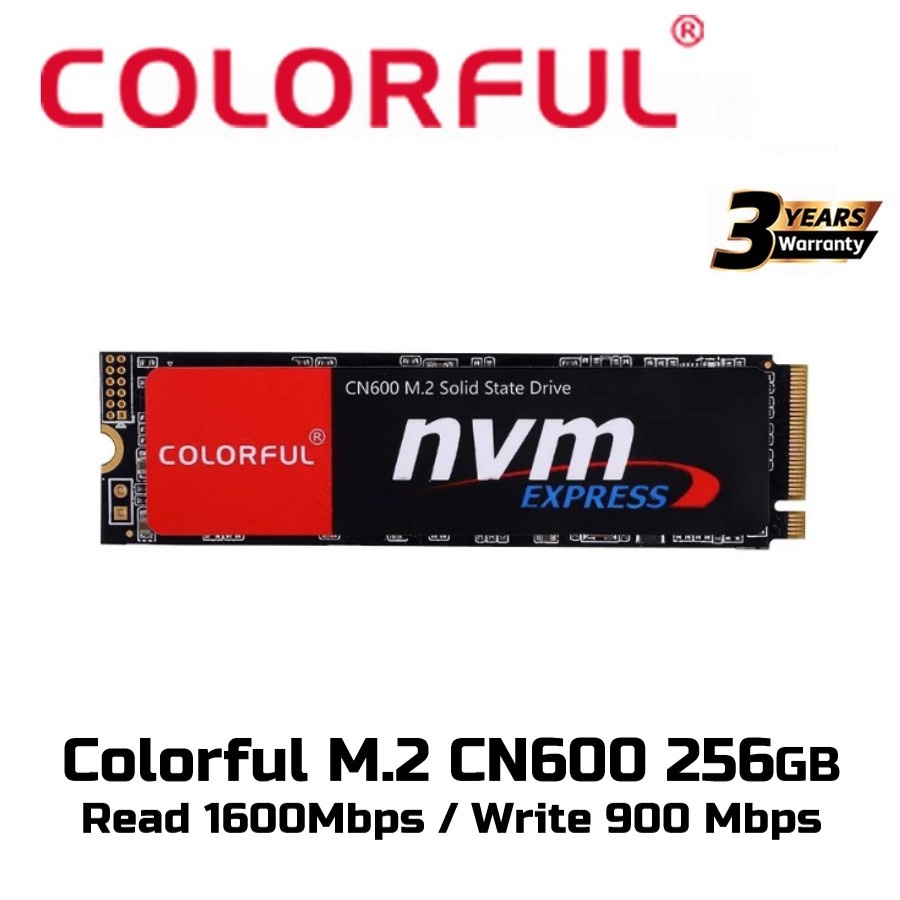 SSD COLORFUL CN600 256GB NVMe PCIE 3.0 GEN3 M.2 2280 3D NAND 256 GB