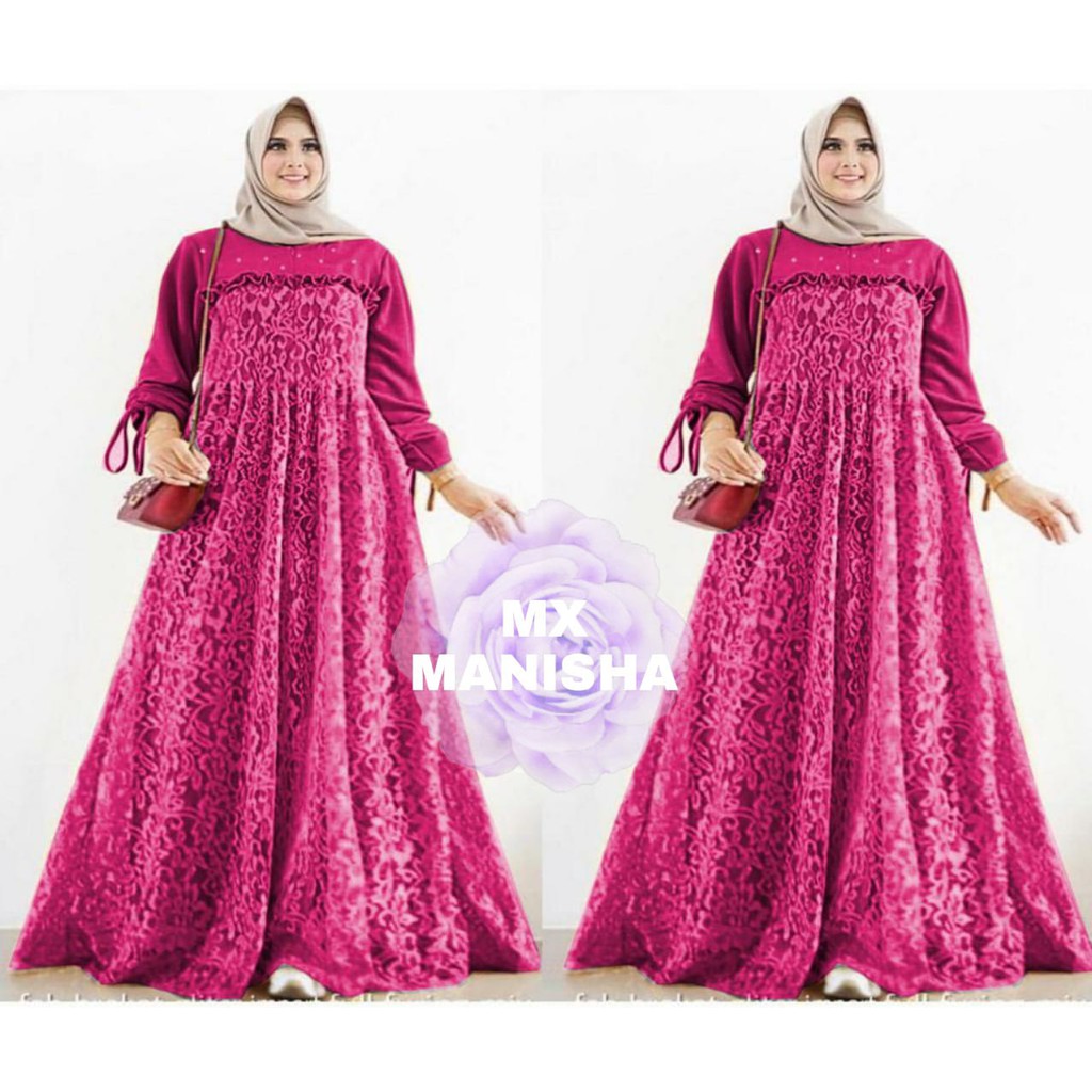 INDOBEST 3XL XXXL MANISHA GAMIS MEWAH / BRUKAT PESTA fashion wanita terlaris