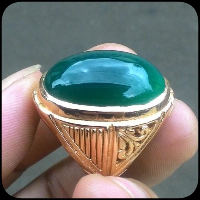 CINCIN NATURAL GREEN CHALCEDONY IJO BOTOL BIG SIZE