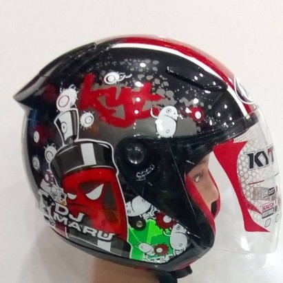 Helm KYT dj maru motif 5 merah maron