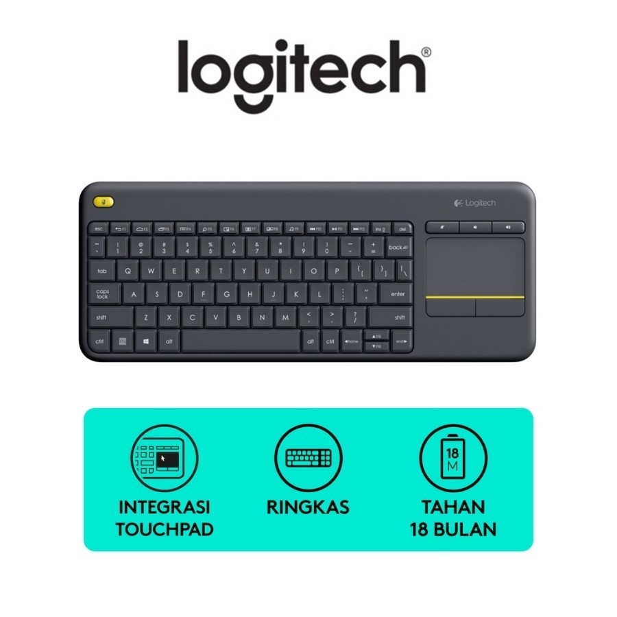 LOGITECH Wireless Keyboard K400 Plus - LOGITECH K400 Plus Black