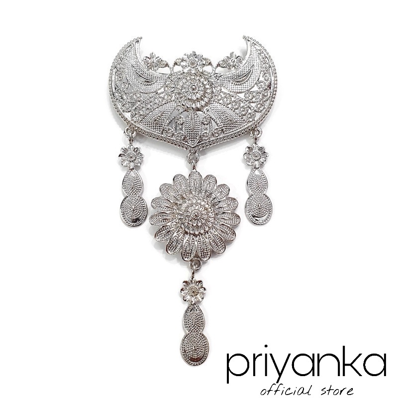 Bros Kebaya Etnik Kutubaru Susun 2/Bros Pesta Hijab Tingkat Tumpuk Yogja-Premium Silver