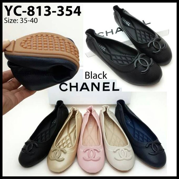 Murah chanel balet flat shoes Hemat