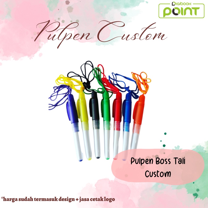 

Pulpen Custom / Pulpen Promosi / Pulpen Seminar Kit / Seminar Kit Pen / Pen Boss Tali Insert Paper - Sudah Termasuk Cetak