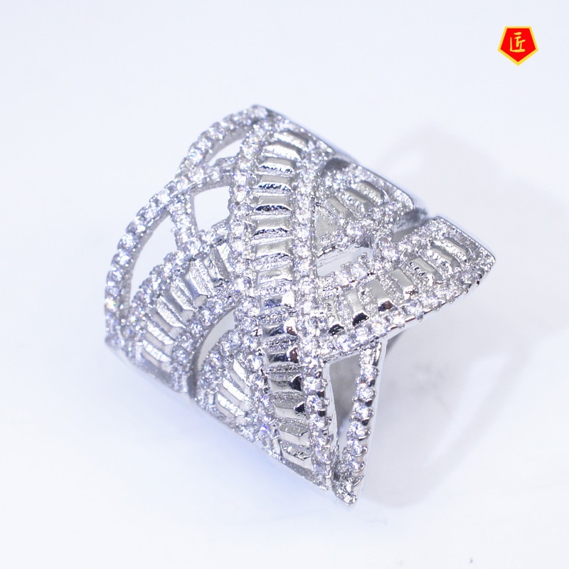 [Ready Stock]Multi-Layer Winding Full Diamond Ring Women's Fashion Luxury