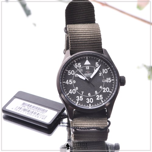 Orient Flight RA-AC0H02N Automatic Men Black Dial Green Army Nylon