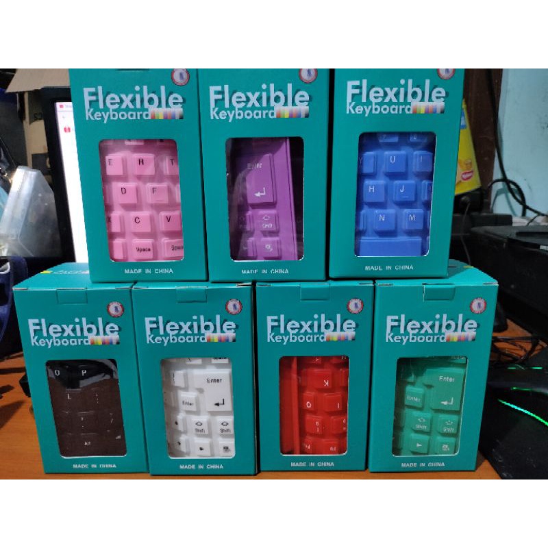 keyboard usb flexible gulung anti air packing dus